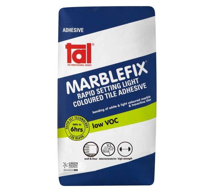 TAL Marblefix Rapid Setting Light Coloured Tile Adhesive - Off-White (20kg)