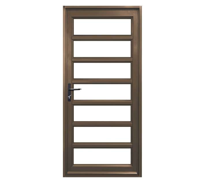 Kenzo Aluminium 7 Panel Glass Door - Bronze (890 x 2090mm)