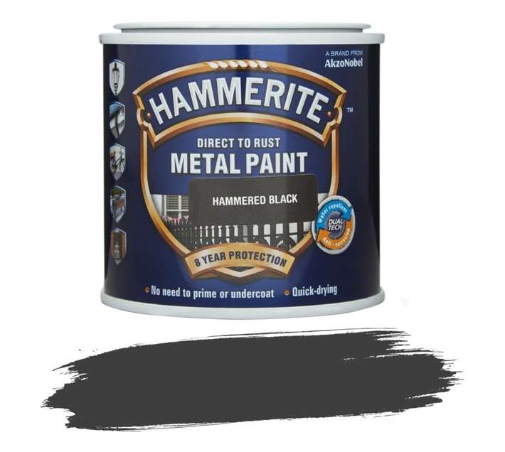 Hammerite Metal Paint Hammered - Black (250ml)