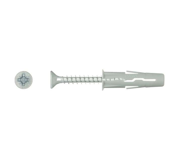 Rawlplug 40 x Universal Uno Plugs and Screws - White (5 x 24mm)