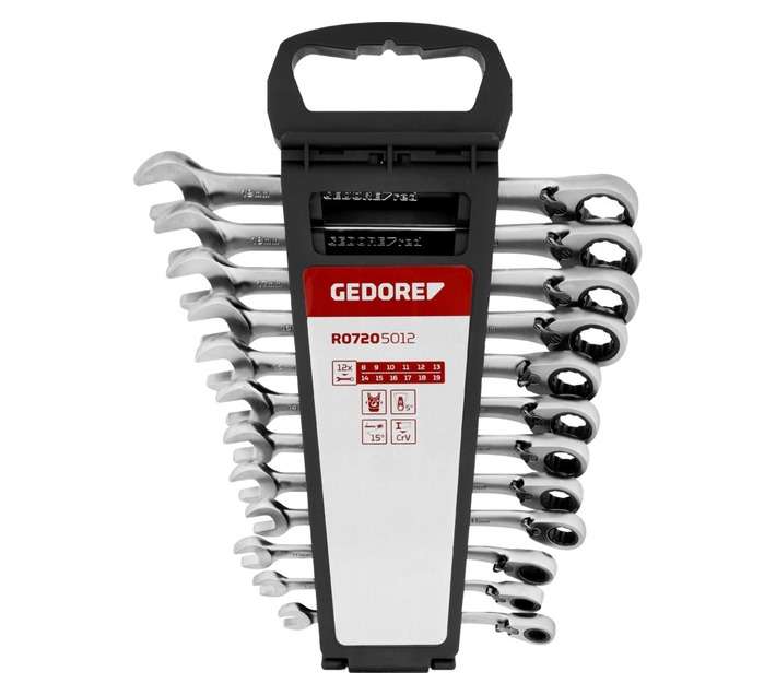 Gedore Red 12 Piece Combination Ratchet Spanner Set