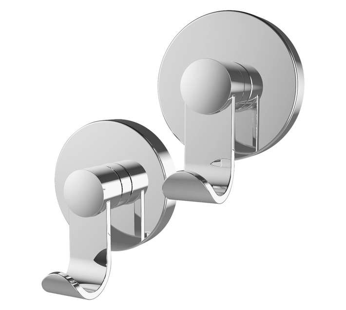 Evovac 2 x Stainless Steel Single Round Hooks - Silver
