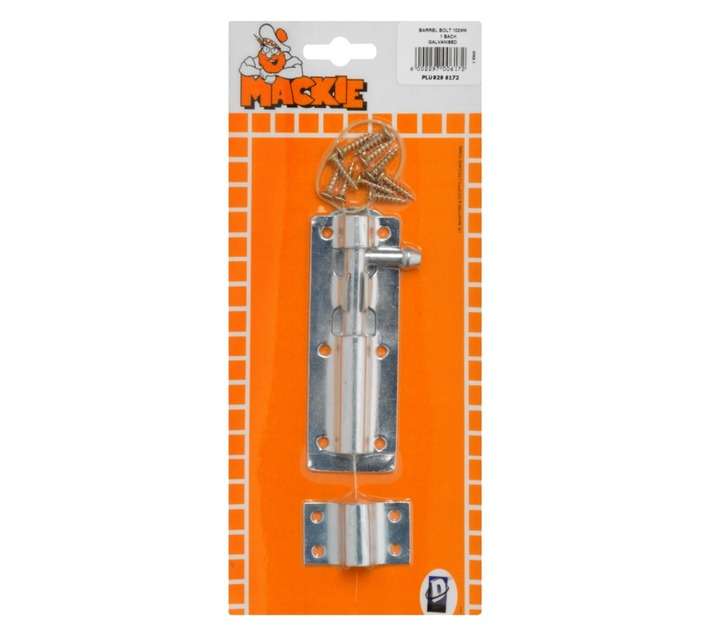 Mackie Barrel Bolt Straight - Electrogalvanised (102mm)