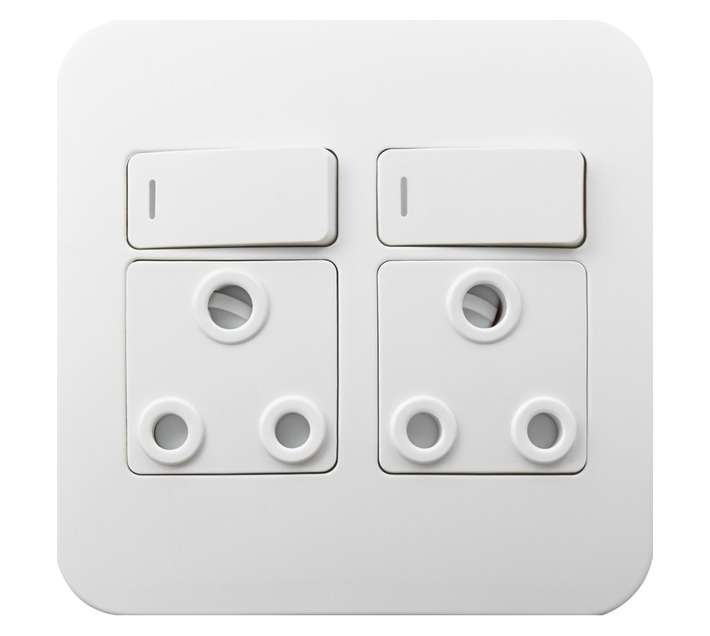 Veti Switch Plug Double - White (100 x 100mm)