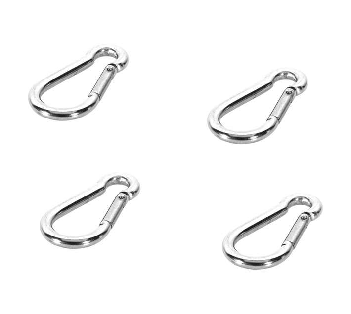 Active Hardware 4 x Spring Hooks - Silver (50 x 23 x 5mm)
