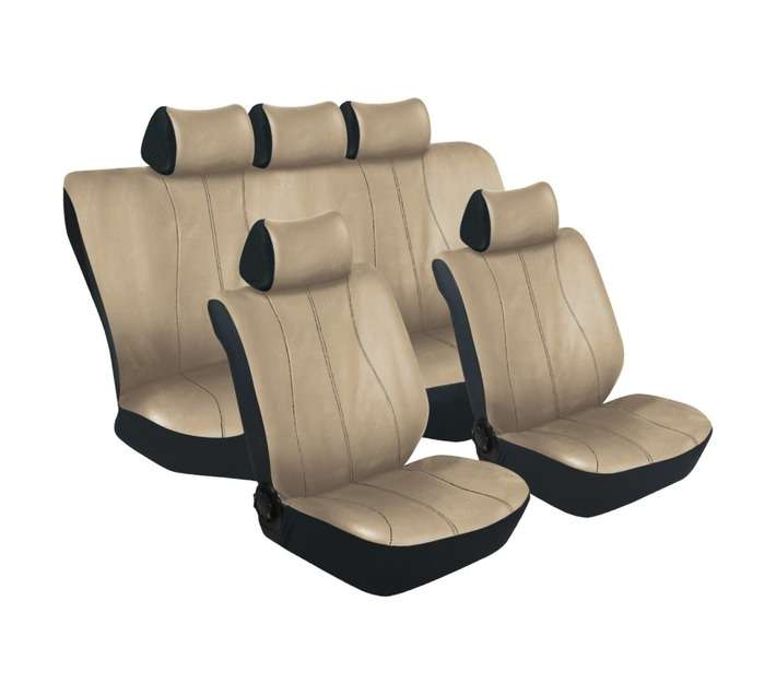 GALAXY CAR SEAT COVERS 11PCE BGE/BLK
