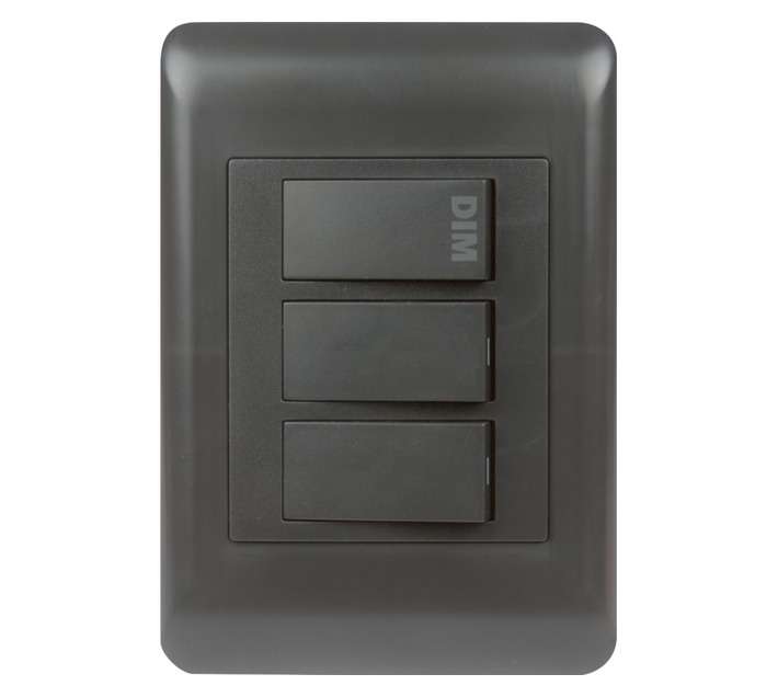 DH DHC42SW3DIM 3 Lever 1 Way Dimmer Switch - Charcoal (50 x 100mm)