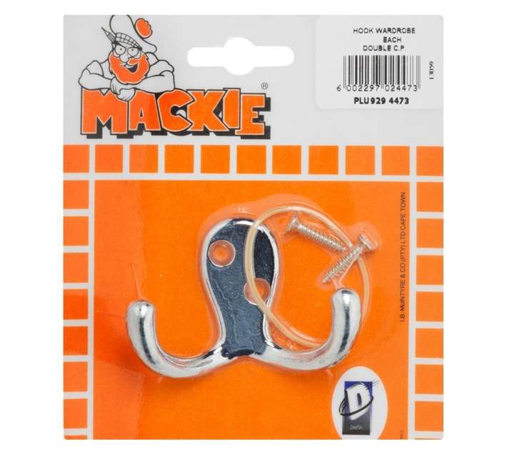 Mackie Robe Hook Double - Chrome Plated