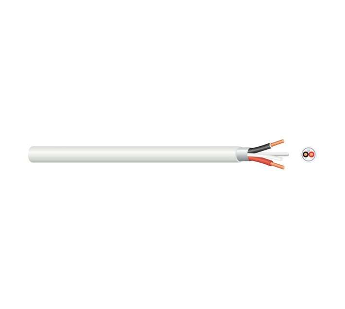 2 Core Earth Surfix Wire with Earth Cable - White (4mm) (Price per meter)