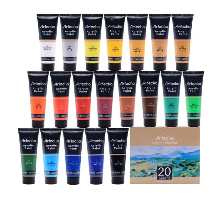 Artecho Acrylic Paint Set 20 Colours Art Paint (120ml)