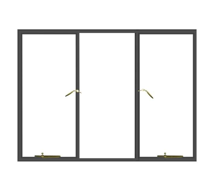 Five Point Steel ND4 Steel Window Frame - Grey Oxide (1511 x 1245mm)
