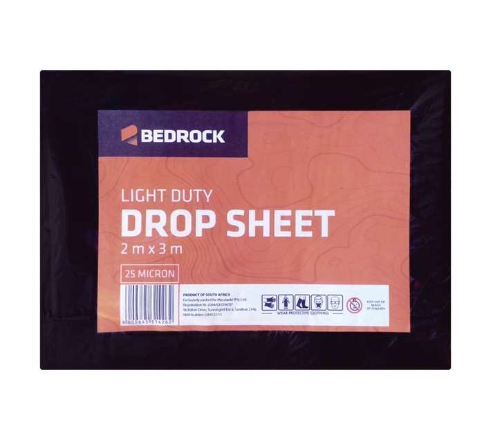 Bedrock Light Duty Drop Sheet - Black (2000 x 3000mm)