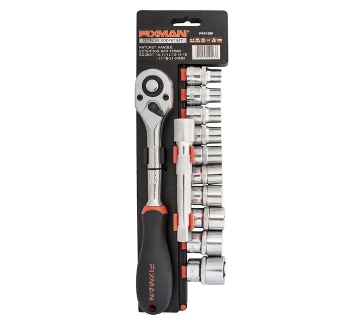 Fixman 12 Piece Socket and Ratchet Set