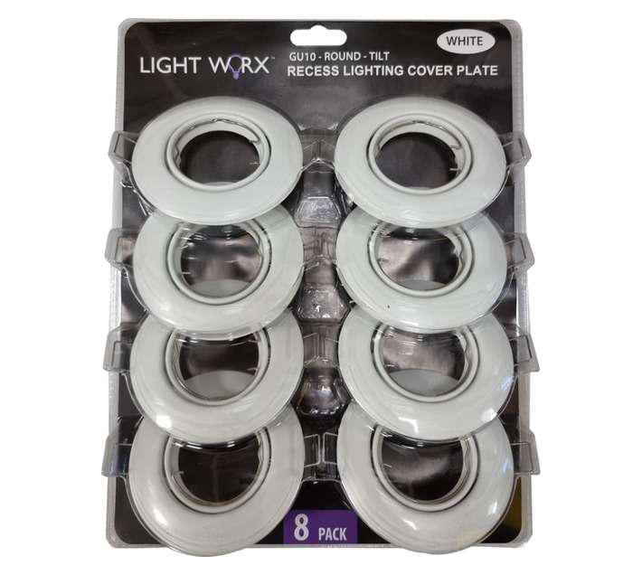 Lightworx 8 x Tilt Round Downlight Lamp Holders - White