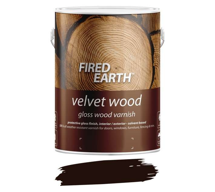 Fired Earth Velvet Wood Gloss - Burnt Brown (5L)