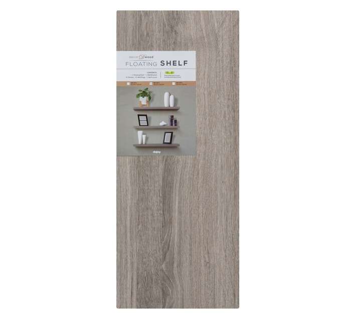 Shelfmate Hollow Floating Shelf - Grey (600 x 250 x 38mm)