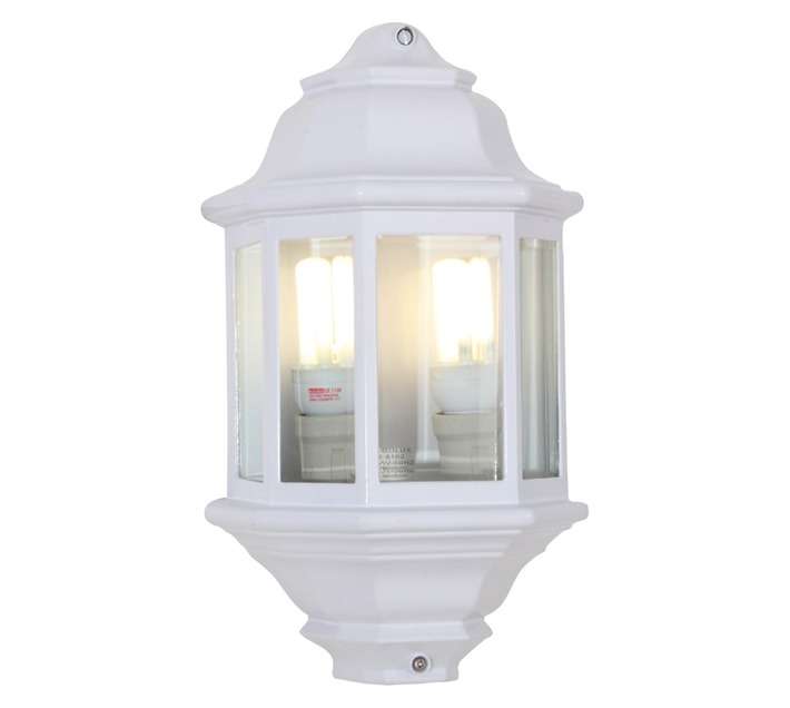Eurolux 2 Light Half Lantern Wall Light - White (60W)