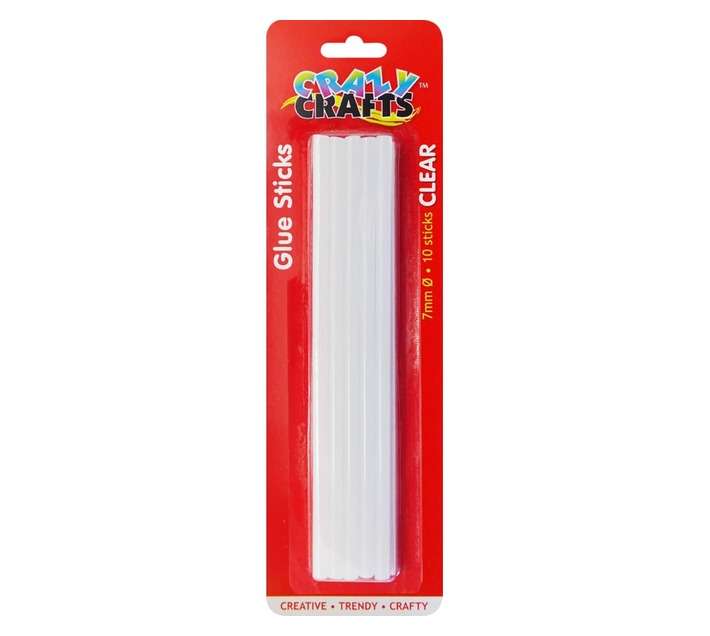 Crazy Crafts 10 x Glue Sticks - Clear (7mm)