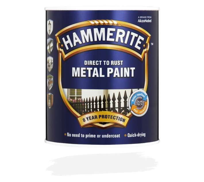 Hammerite Direct to Rust Hammered Metal Paint - White (1L)