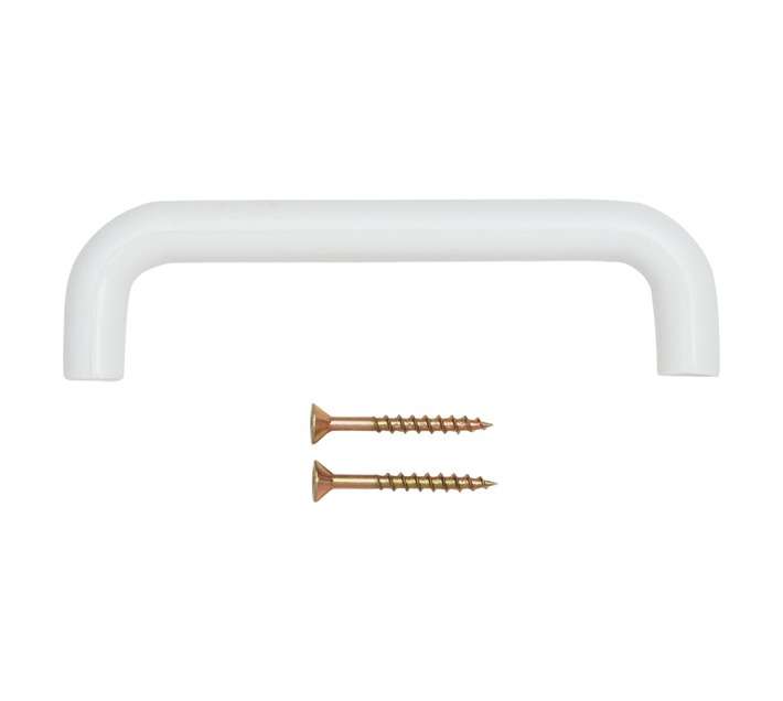 Home and Kitchen Thin Plastic D Handle - White (96mm)