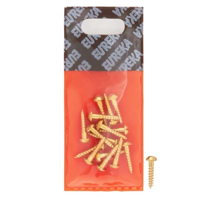 Eureka 1CG20U 4 x 20mm W/Screw Rnd/H Solid Brass (16 Pack)