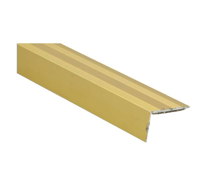 Genesis Aluminium Self Adhesive Stair Nose Trim - Matt Brass (2700 x 15mm)
