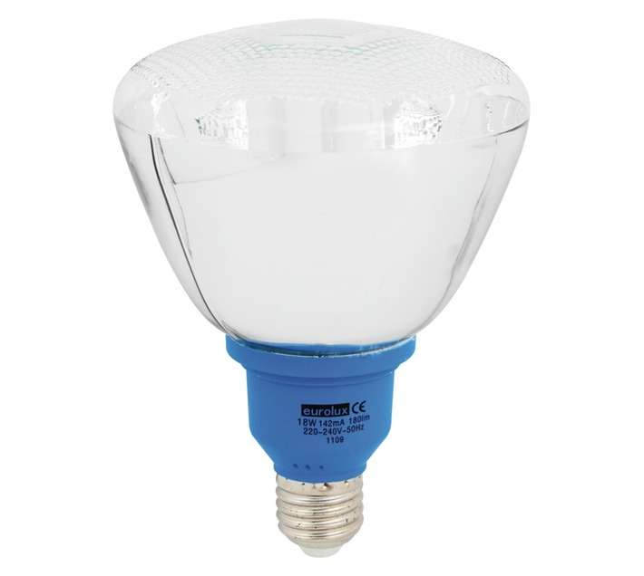 Eurolux E27 Compact Fluorescent Globe - Blue (18w)