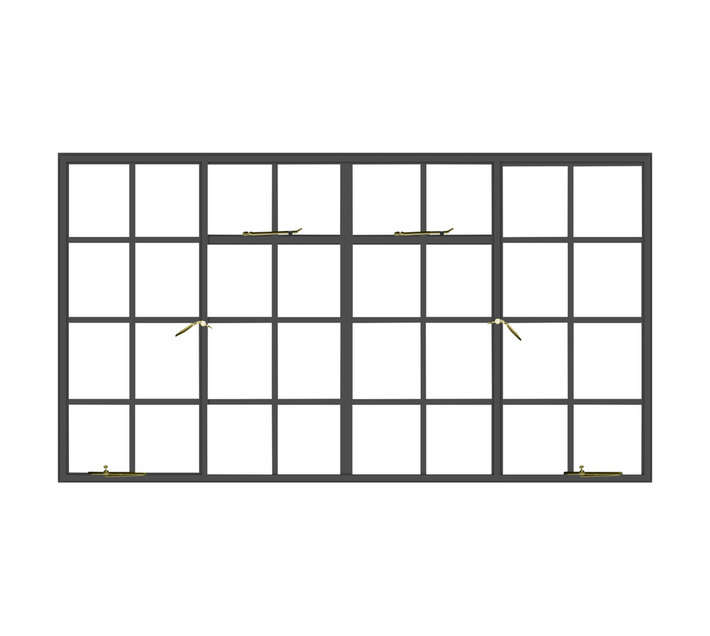 Five Point Steel D22F Steel Window Frame - Grey Oxide (2000 x 1245mm)
