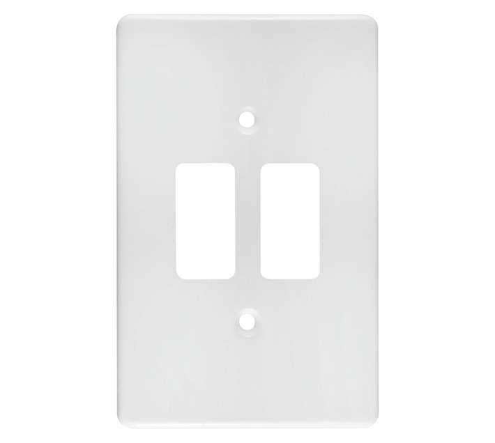 Crabtree 2-Lever 1-Way Switch Plate Steel