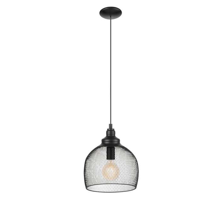 Eglo P1015B 1 Light Straiton Pendant - Black