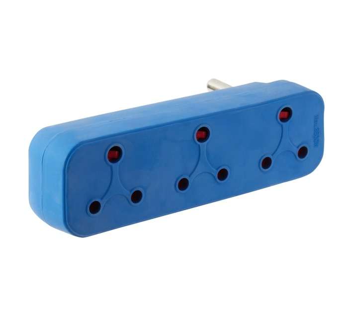 Powerworx Adaptor 3 x 16amp - Blue