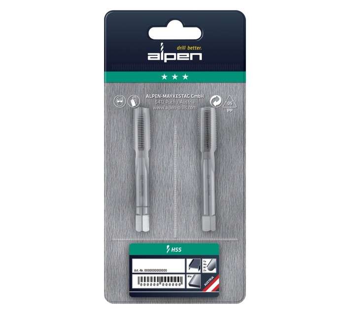 Alpen ALP7060160 2 x Imperial HSS Hand Taps (1/8 Inch)