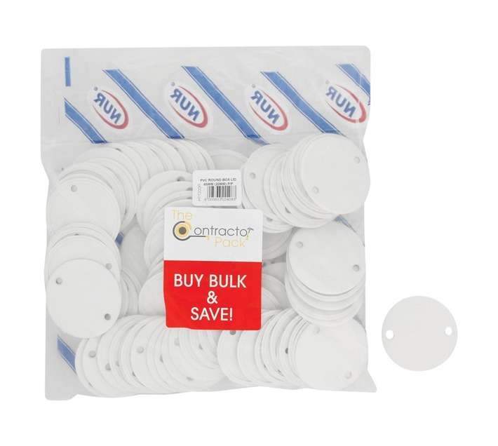Proton Prepack 100 x Round PVC Lids - White (65mm)