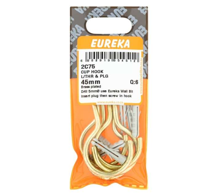 Eureka 6 x Long Cup Hook Thread and Plug (45mm)