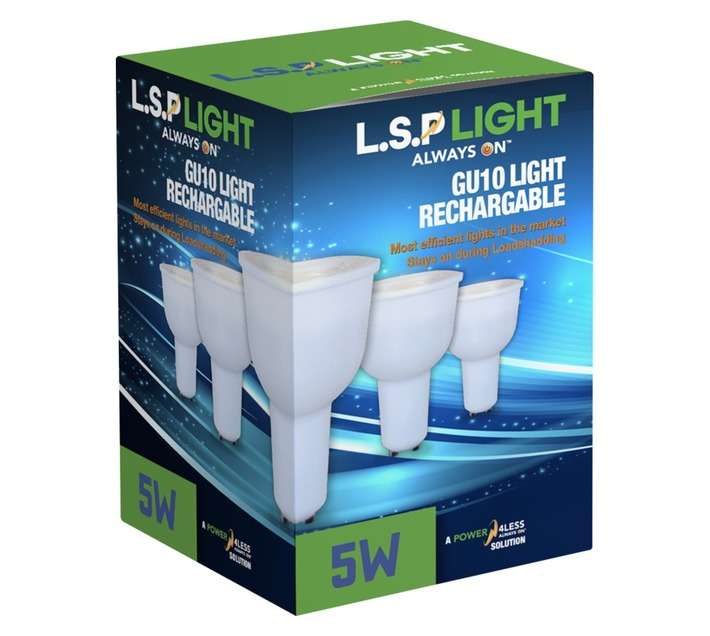 Power4less LSP GU10 Battery Backup LED Globe - Cool White (5W)