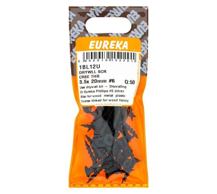 Eureka 50 x Coarse Thread Drywall Screws (3.5 x 20mm)