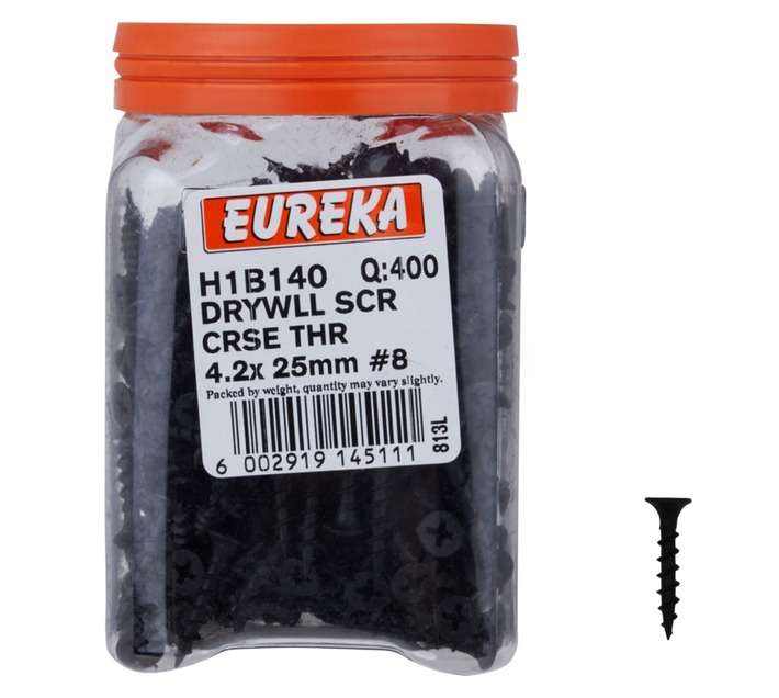 Eureka H1B140 4.2 x 25mm Drywall Screw Coarse (400 Pack)