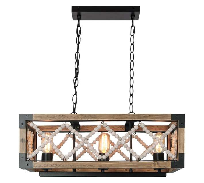 Bright Star Lighting PEN820 BEAD 3 Light Beaded Pendant - Matt Black (600 x 250 x 220mm)