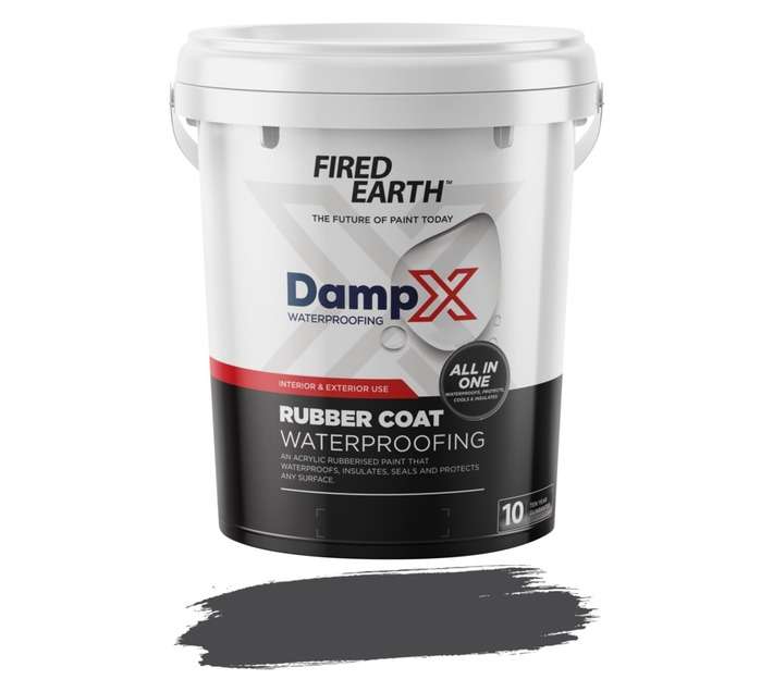 Fired Earth DampX Rubber Coat Waterproofing - Charcoal (20L)