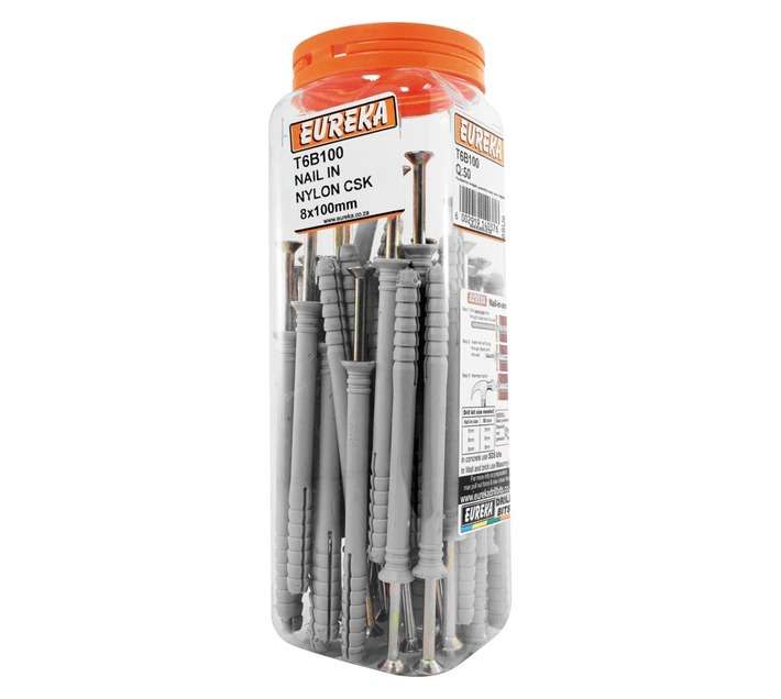 Eureka 8 x 100mm Nail In Nylon Csk (Q50)