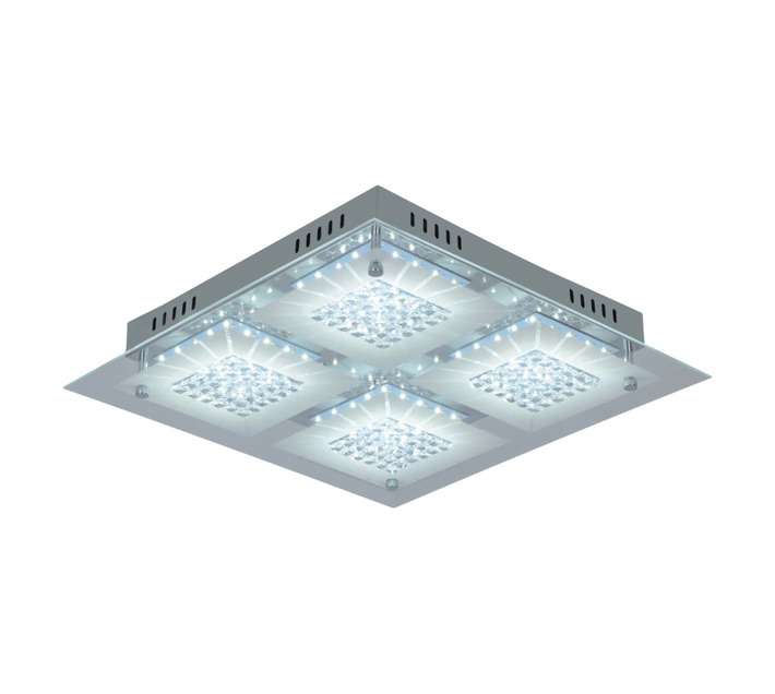Radiant JY0019 Square LED Crystal Ceiling Light - Chrome/Silver (360 x 360 x 70mm)