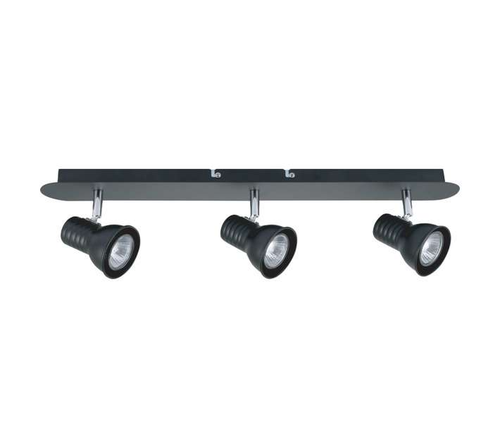 Design House Round Bedside 3 Light Spotlight - Matt Black
