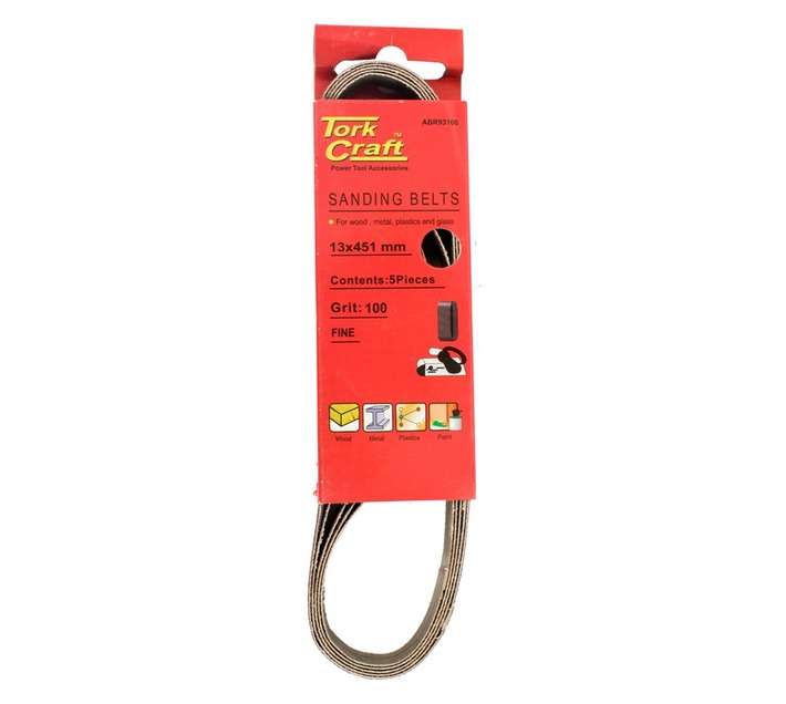 Tork Craft 5 x 100 Grit Powerfil Sanding Belt (13 x 451mm)