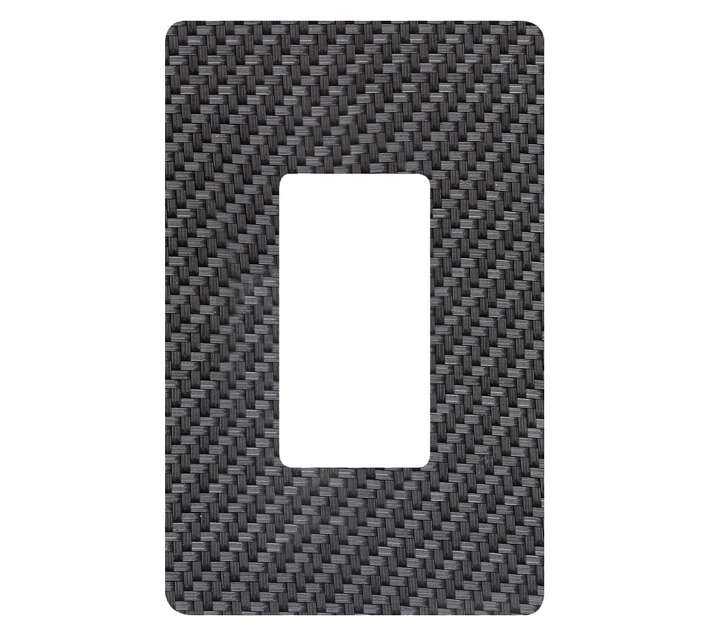 Crabtree CT6541/241 Classic Deco 1 Lever Carbon Fibre Cover Plate - Silver