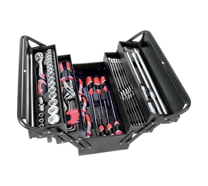 Yato 64 Piece Tool Set in Cantilever Box - Black (290 x 200 x 495mm)