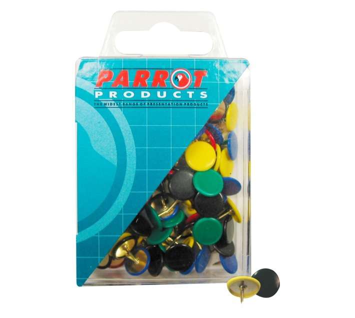 Parrot Products BA3002 100 x Boxed Drawing Pins - Assorted