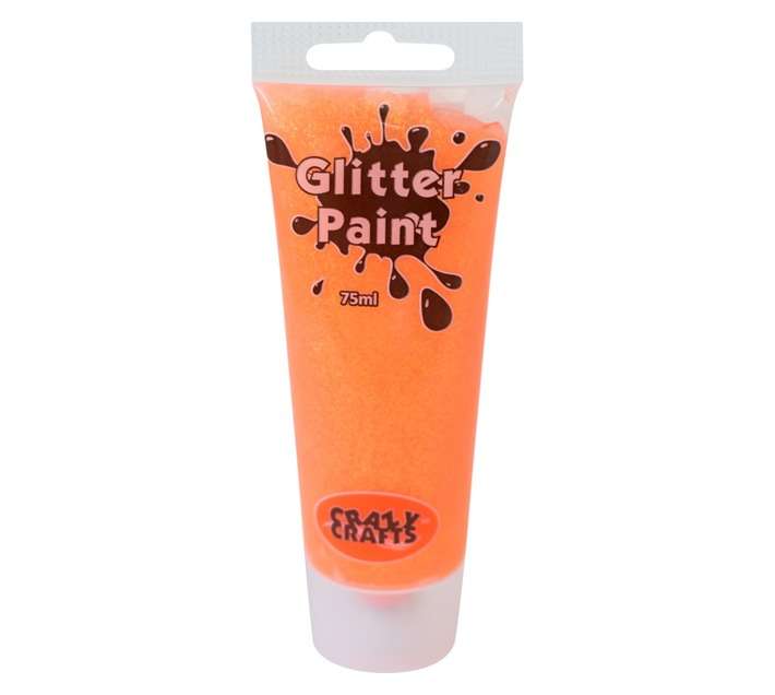 Glitter Paint - Neon Orange (75ml)
