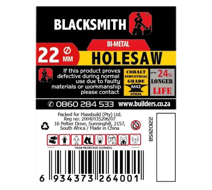 Blacksmith M42 Bi-Metal Holesaw Bit (22mm)