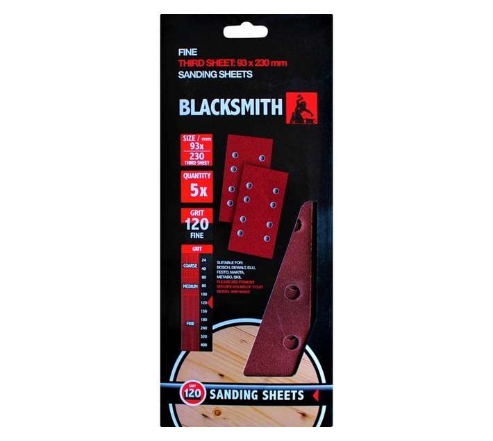 Blacksmith 1/3 Aluoxide Sand Paper Sheet 120 Grit (93 x 230)