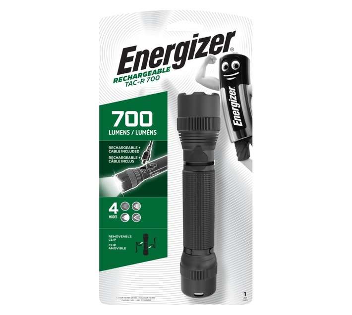 Energizer Tac-R700 Rechargeable Torch - Black